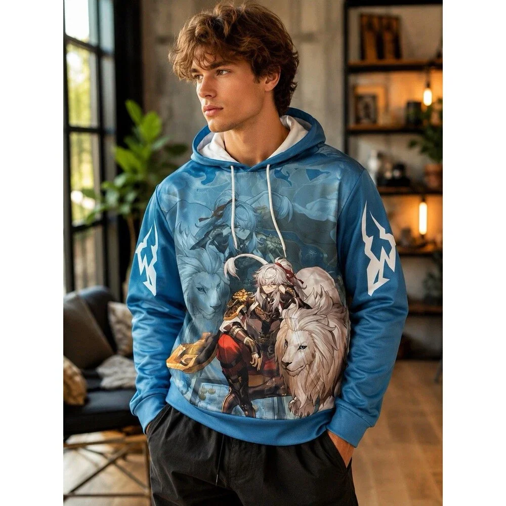 Honkai Star Rail Jing Yuan Hoodie Cosplay Life Anime Pullover Sweatshirt M NWT
